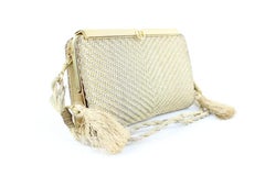Gucci ( Rare ) Metallic Woven 2way 222598 Gold Shoulder Bag