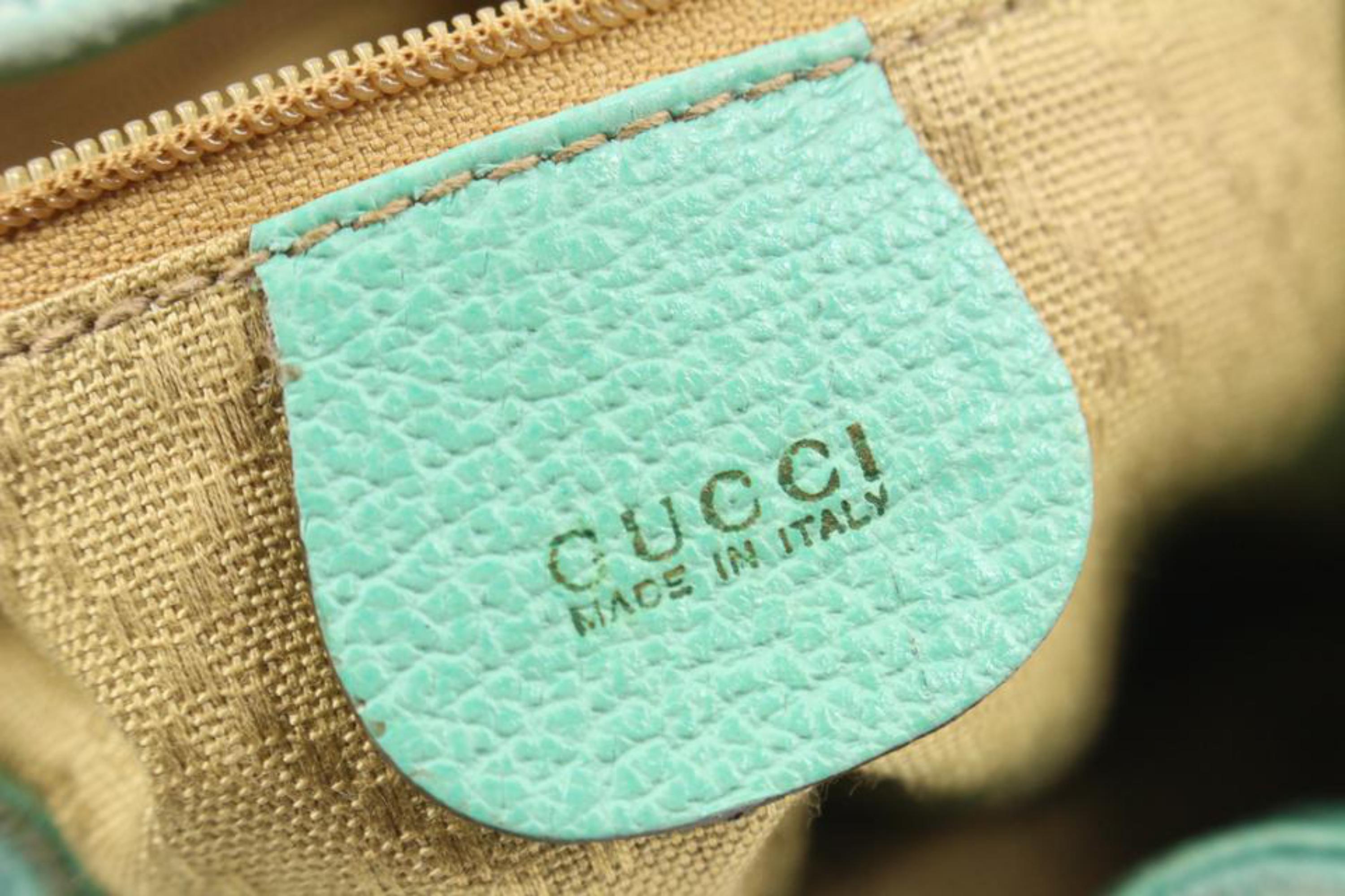 Seltener Mintgrüner Mini-Rucksack aus Wildleder und Bambus von Gucci 11g131s für Damen oder Herren im Angebot