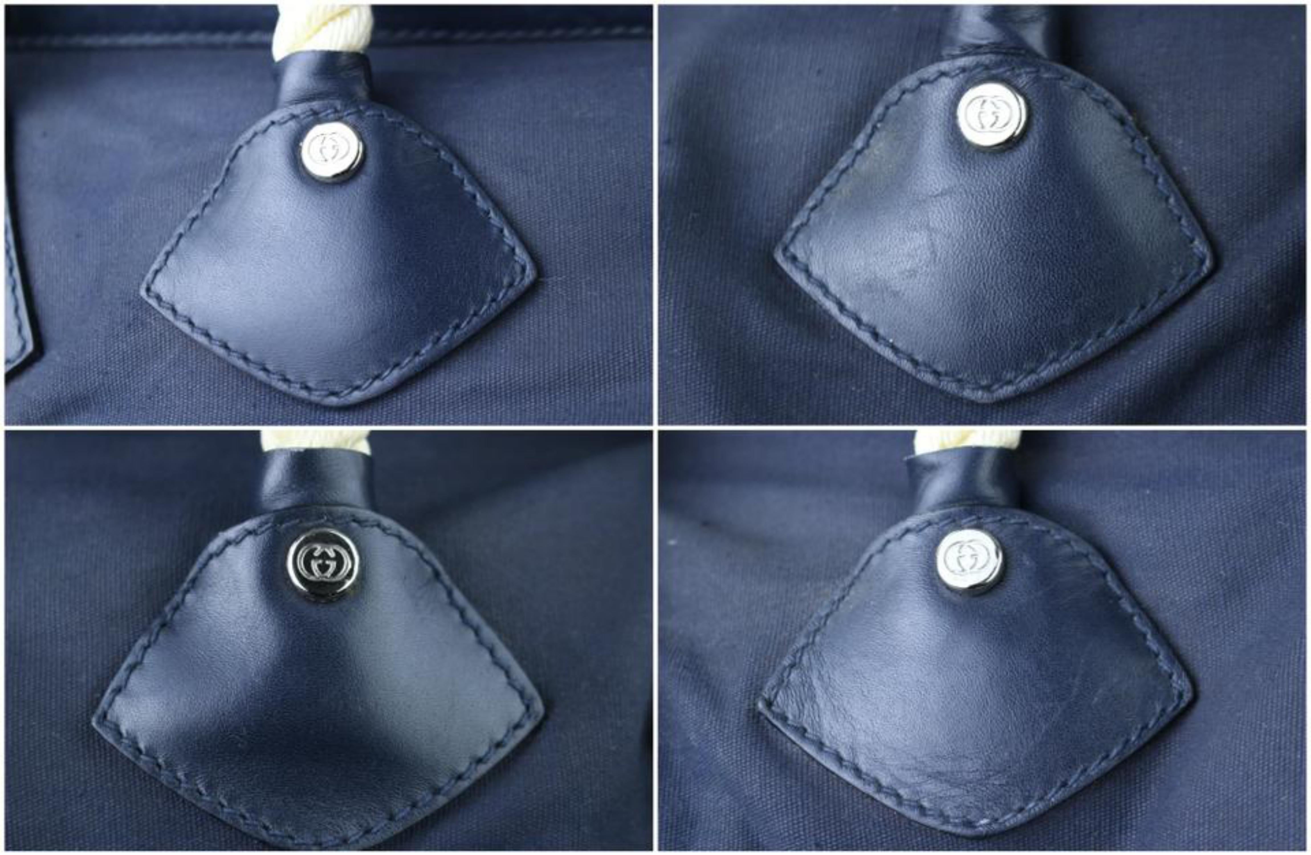 Gucci ( Rare ) Nautical Rope Duffle 222754 Navy Blue Canvas Weekend/Travel Bag 1