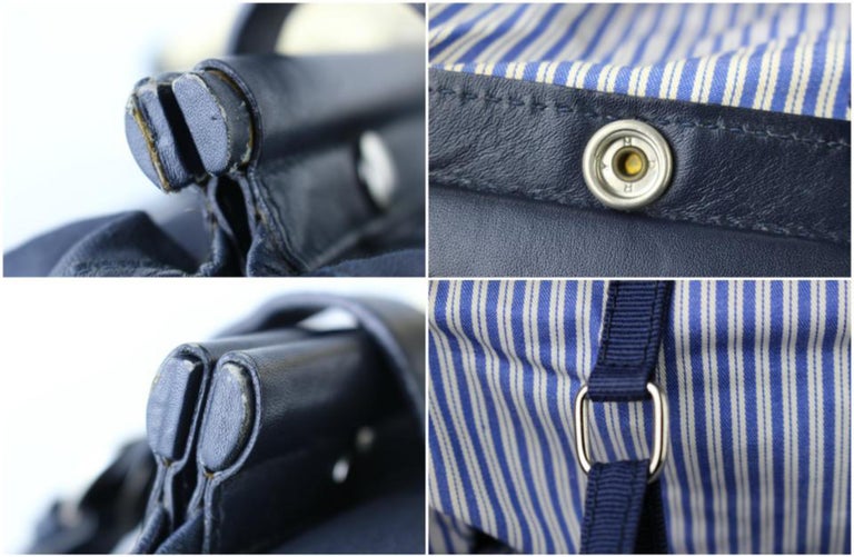 Authentic Vintage Gucci Rare Blue Canvas Maritime Rope Motif Backpack Gucci ( Rare ) Nautical Rope Duffle 222754 Navy Blue Canvas  main image 3