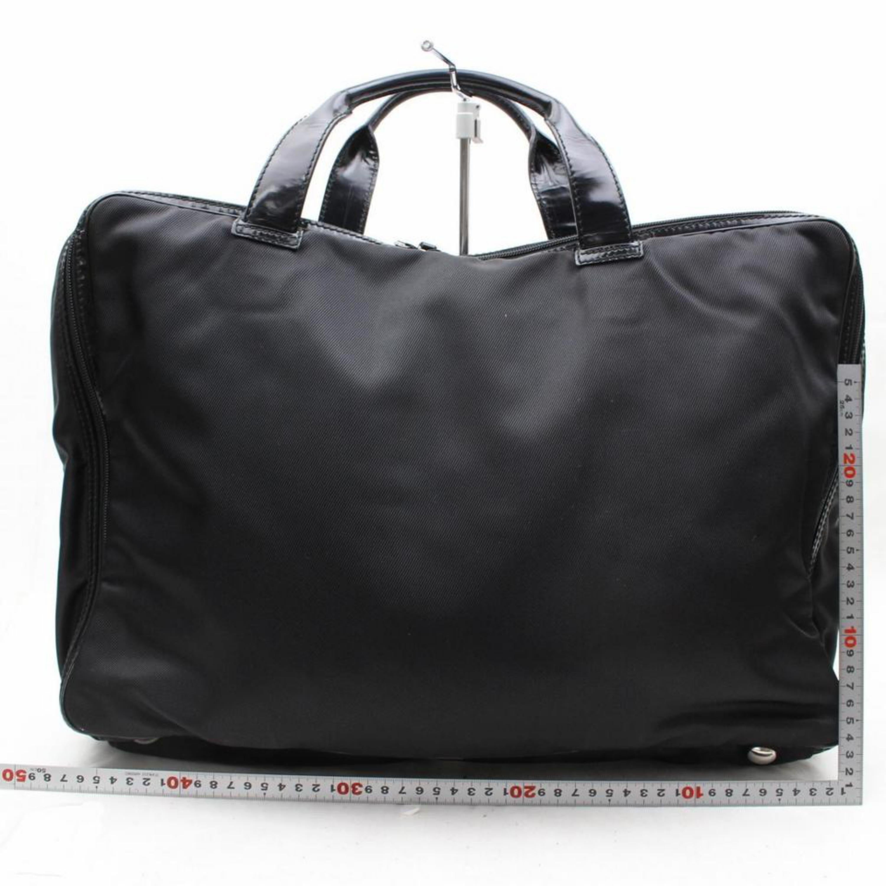 Gucci Rare Suitcase 867675 Black Canvas Weekend/Travel Bag For Sale 1