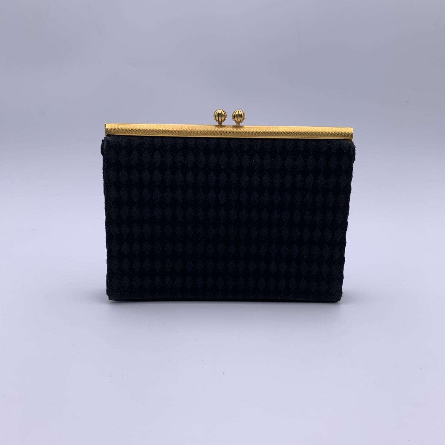 Women's Gucci Rare Vintage Black Satin Evening Bag Clutch Handbag