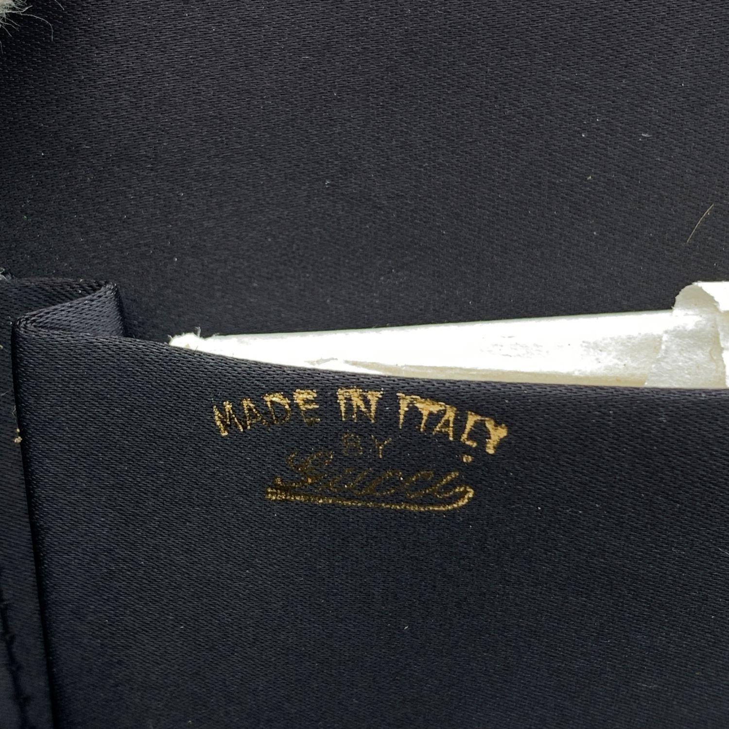 Gucci Rare Vintage Black Satin Evening Bag Clutch Handbag 3