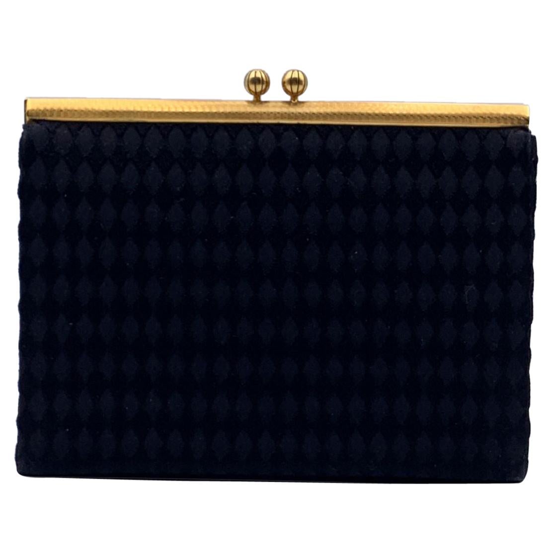 Gucci Rare Vintage Black Satin Evening Bag Clutch Handbag