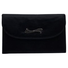 Gucci Rare Vintage Black Silk Minaudiere Vanity Case Evening Bag