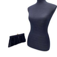 Gucci Rare Vintage Black Velvet Satin Evening Bag Clutch Handbag