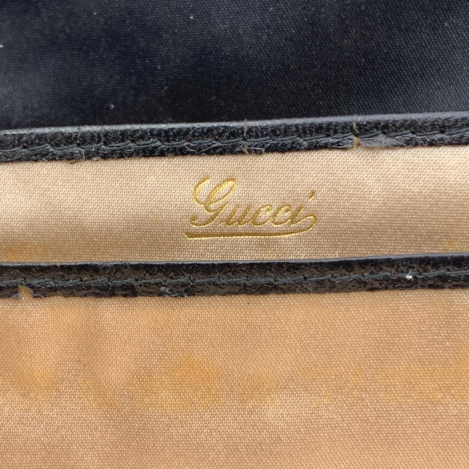 Women's Gucci Rare Vintage Black Velvet Satin Evening Bag Clutch Handbag