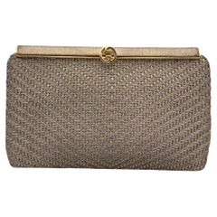 Gucci Rare Vintage Metallic gewebt Clutch Handtasche Abendtasche