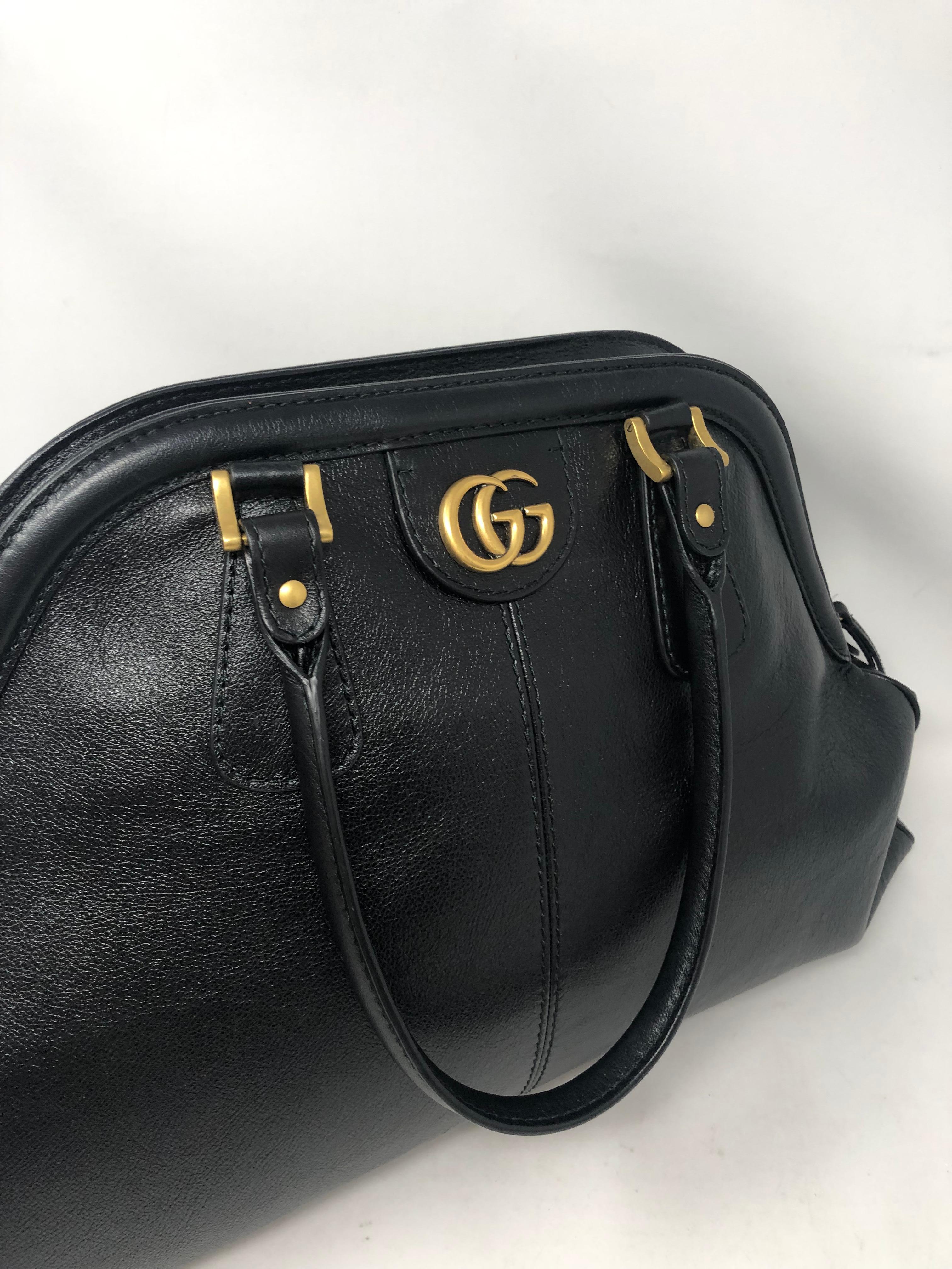 Gucci Re(Belle) Large Black Leather Bag  In Excellent Condition In Athens, GA