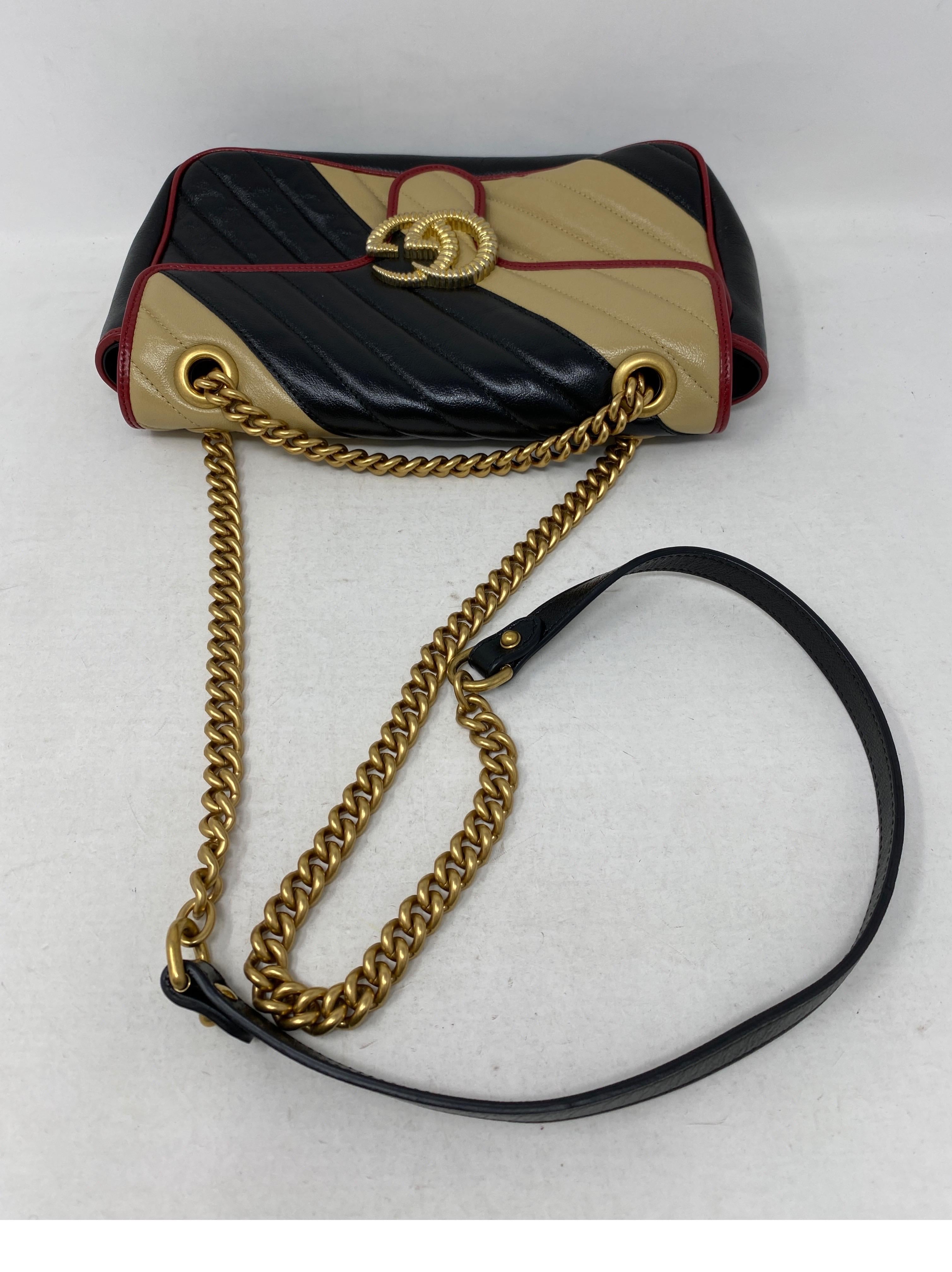 Gucci Red and Black Marmont Bag  3