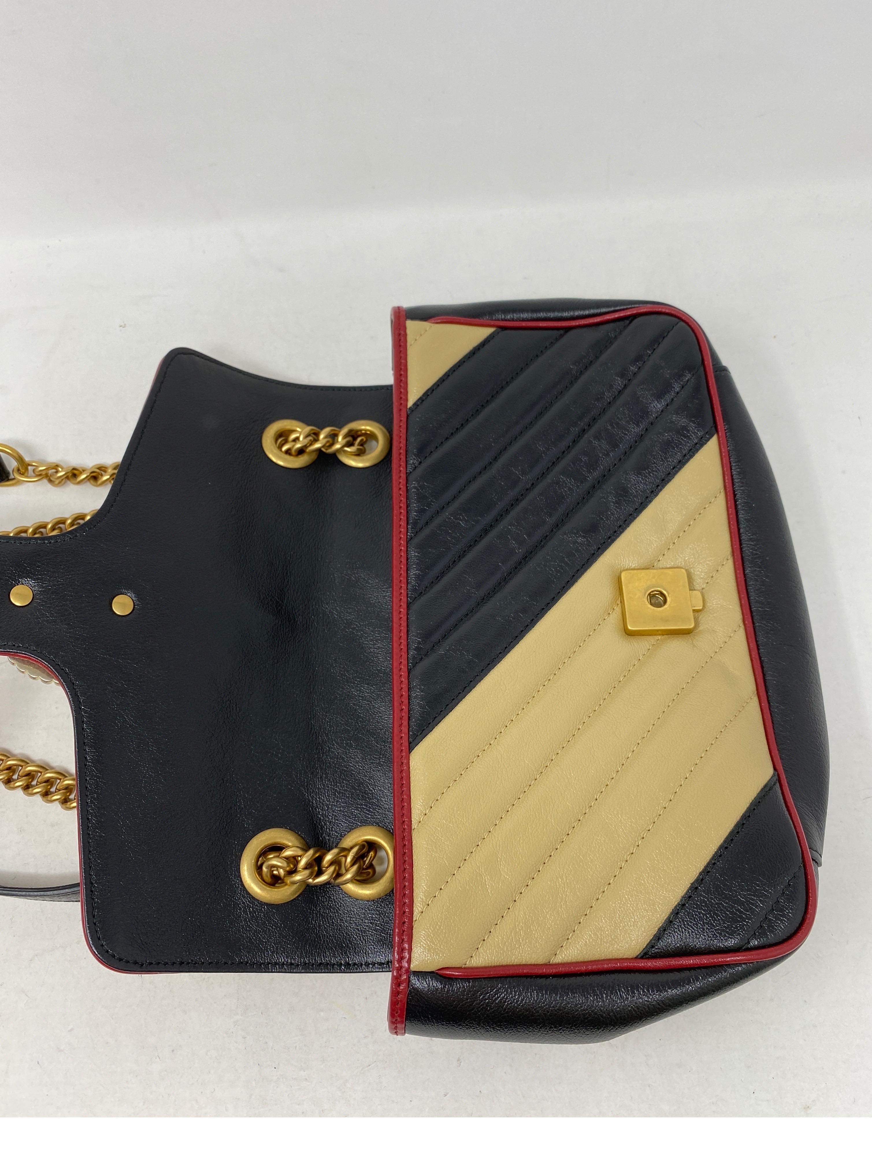 Gucci Red and Black Marmont Bag  6