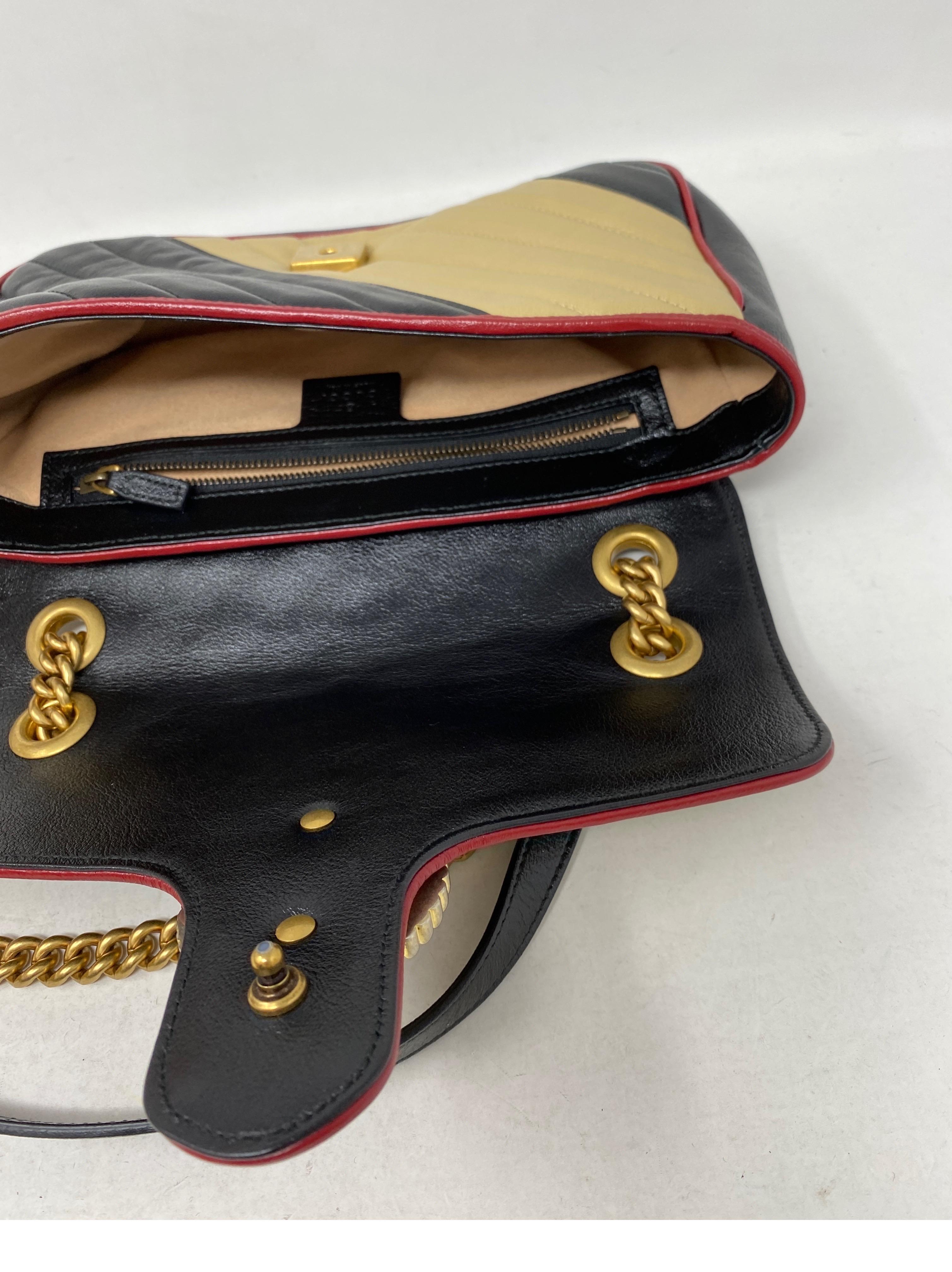 Gucci Red and Black Marmont Bag  7