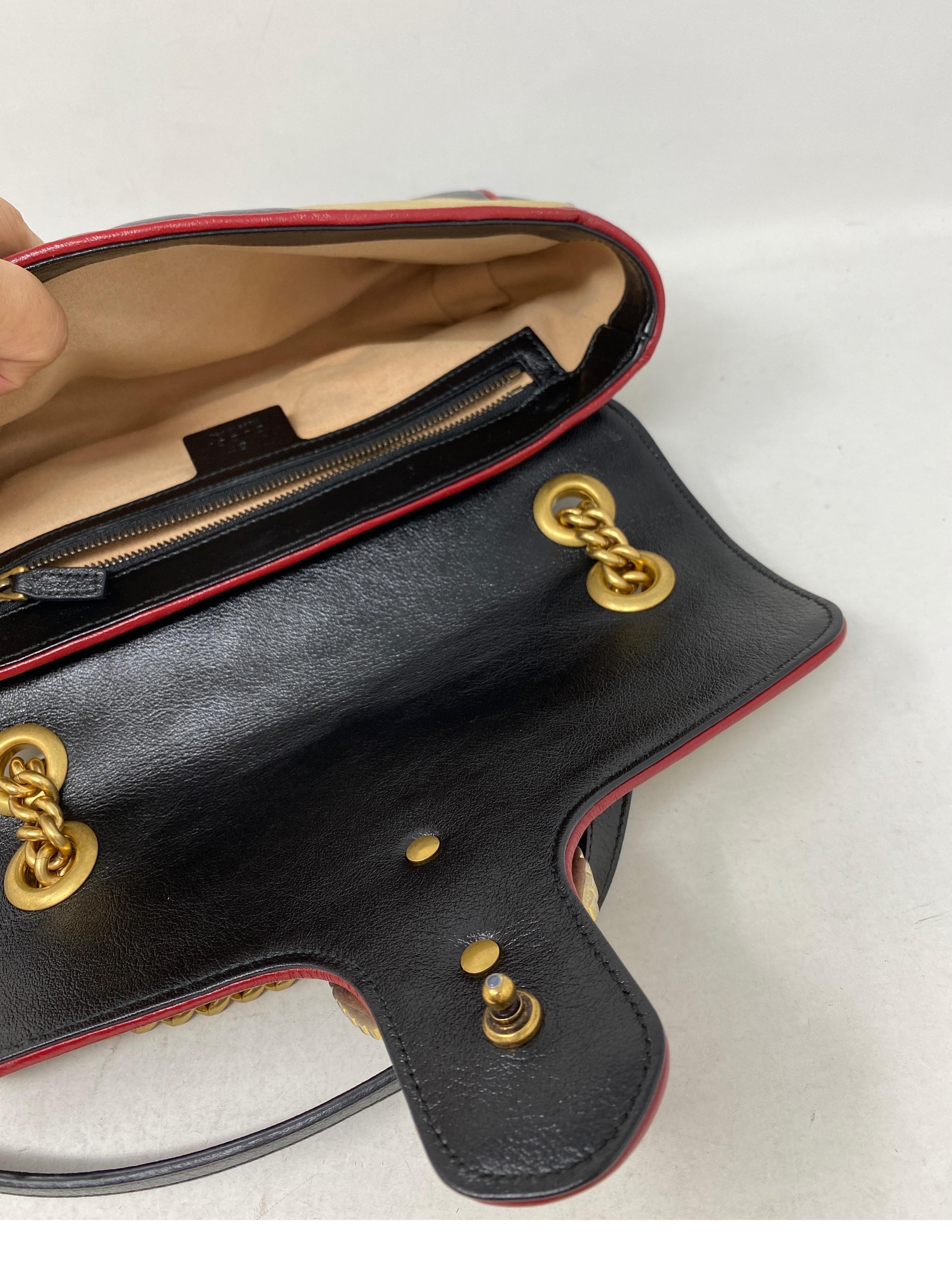 Gucci Red and Black Marmont Bag  8