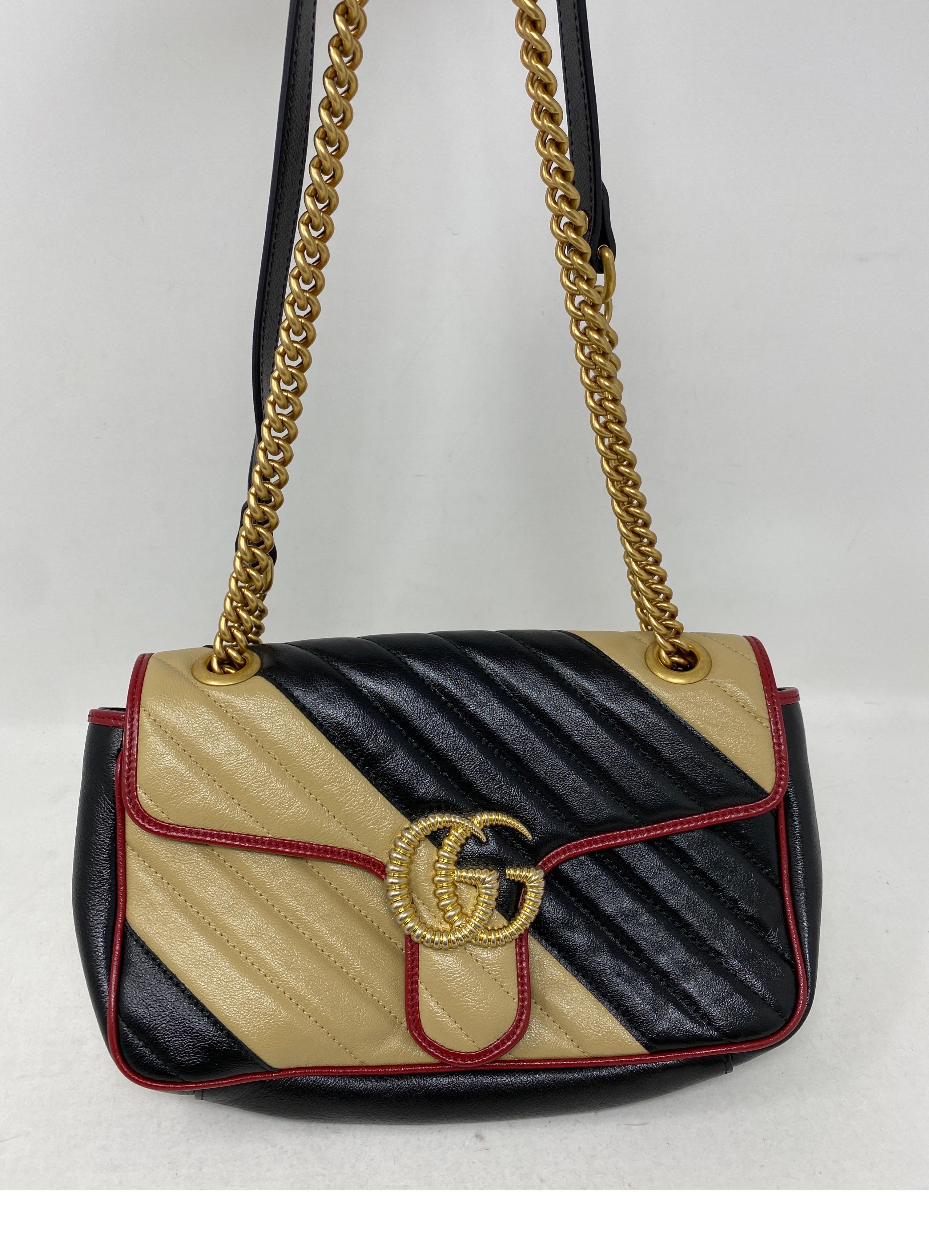 gucci marmont bag black and red