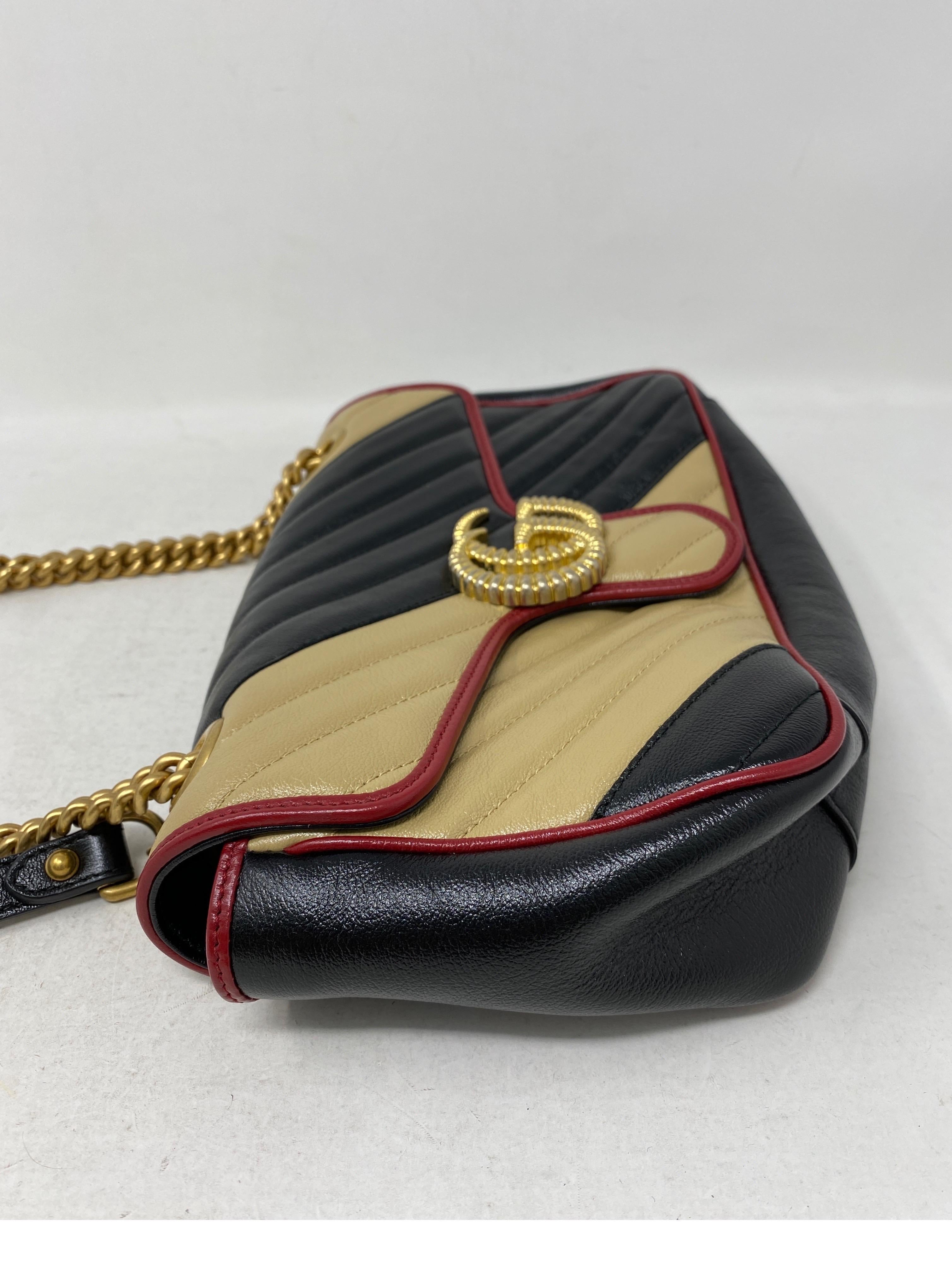 Gucci Red and Black Marmont Bag  In Excellent Condition In Athens, GA