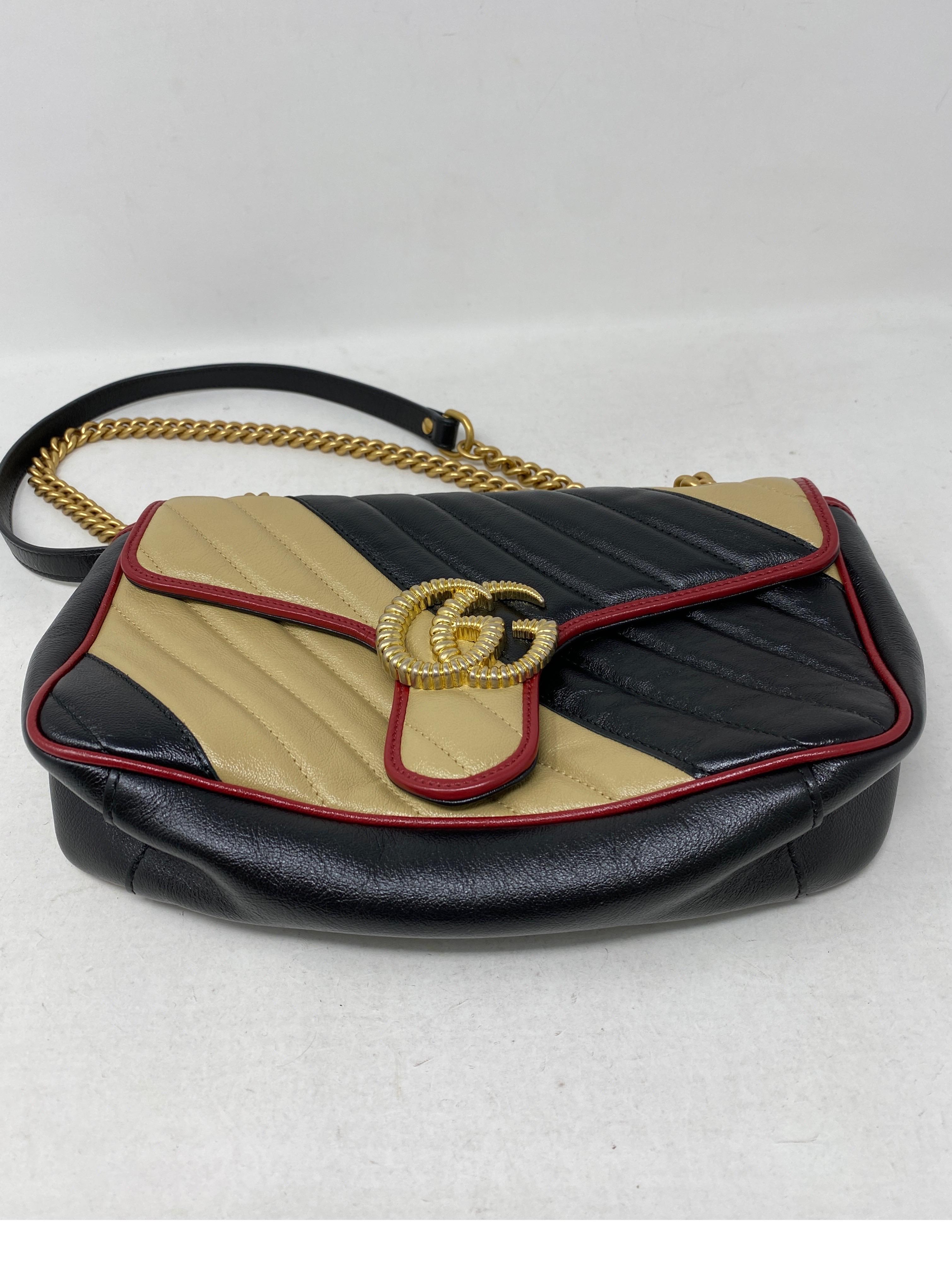 Gucci Red and Black Marmont Bag  1