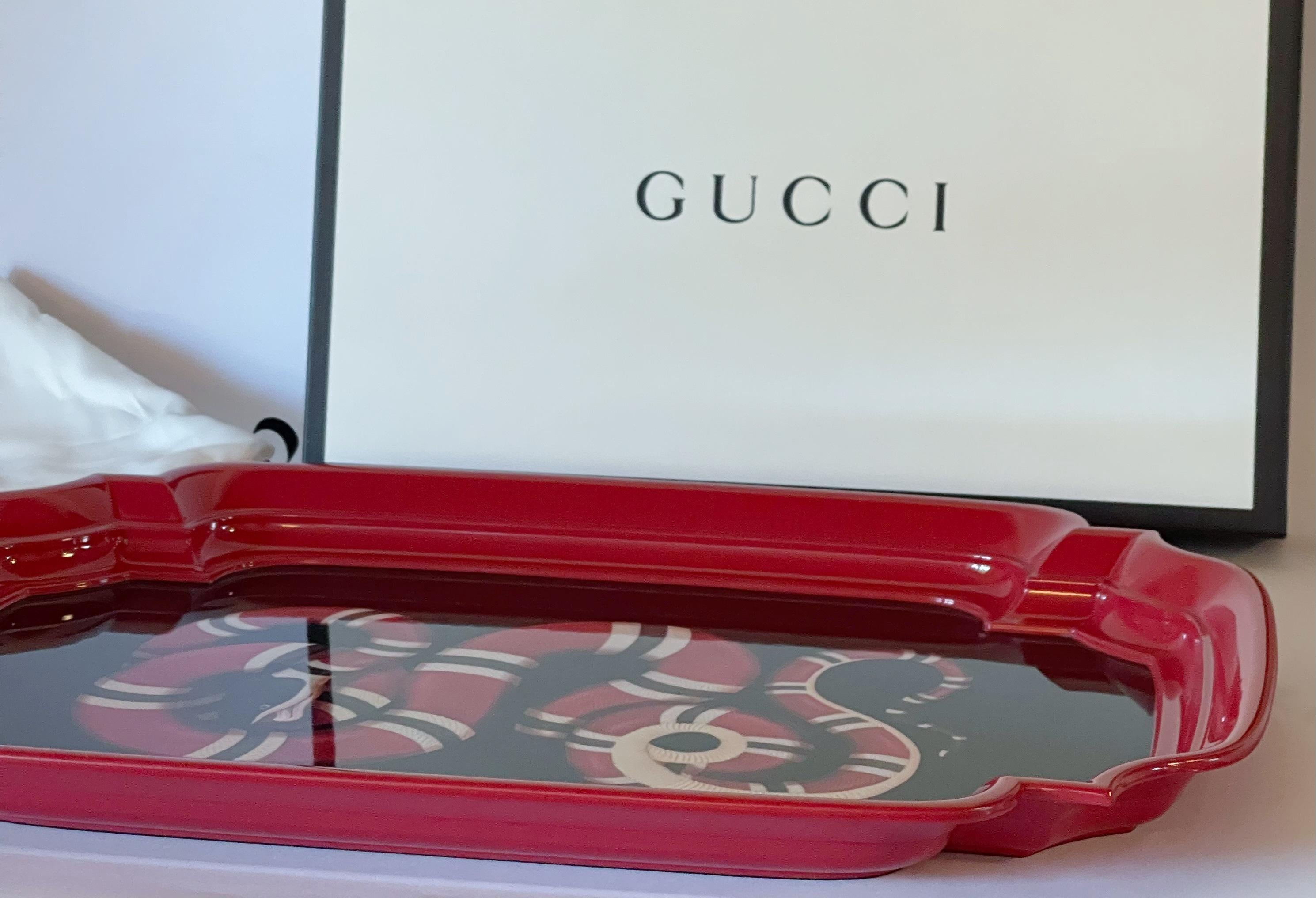 Contemporary Gucci Red and Black Snake Tray