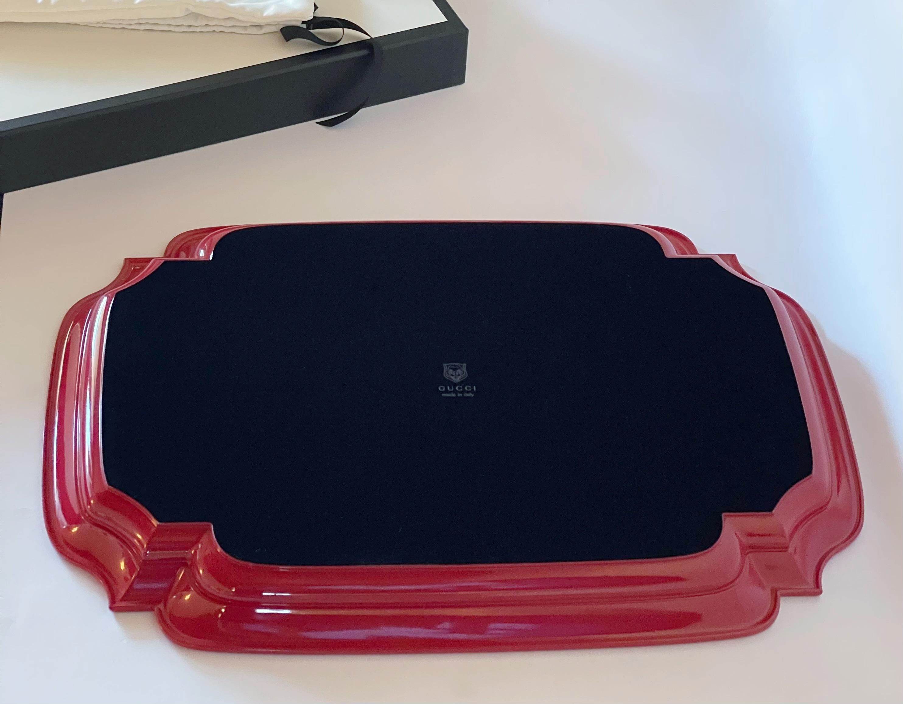 Metal Gucci Red and Black Snake Tray