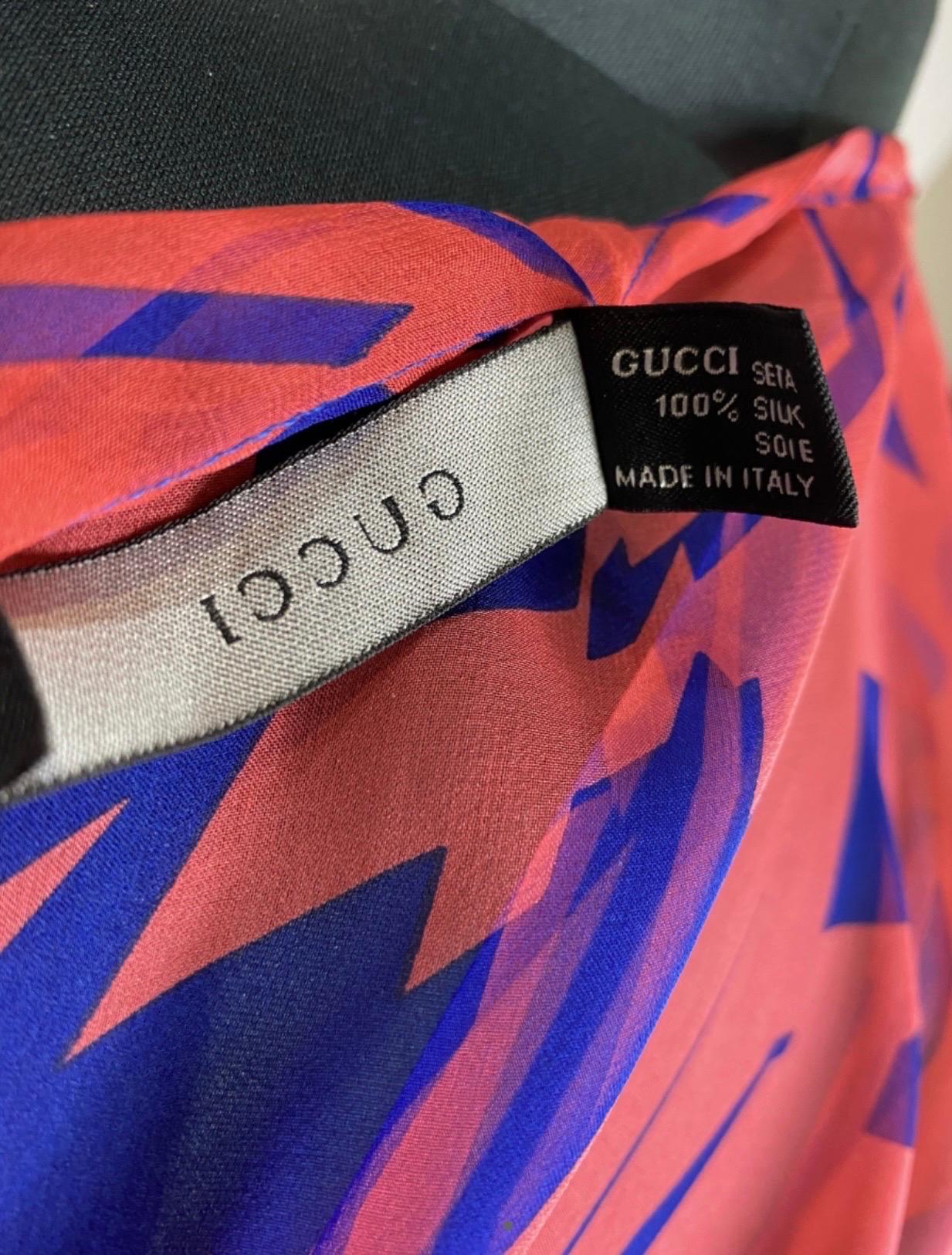 Women's or Men's Gucci red and blue nature caftan
