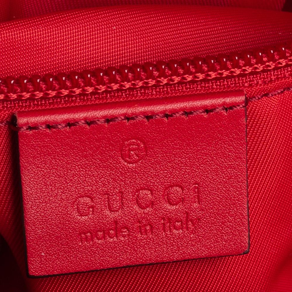 Gucci Red/Beige Canvas and Leather Duck Motif Diaper Backpack 6