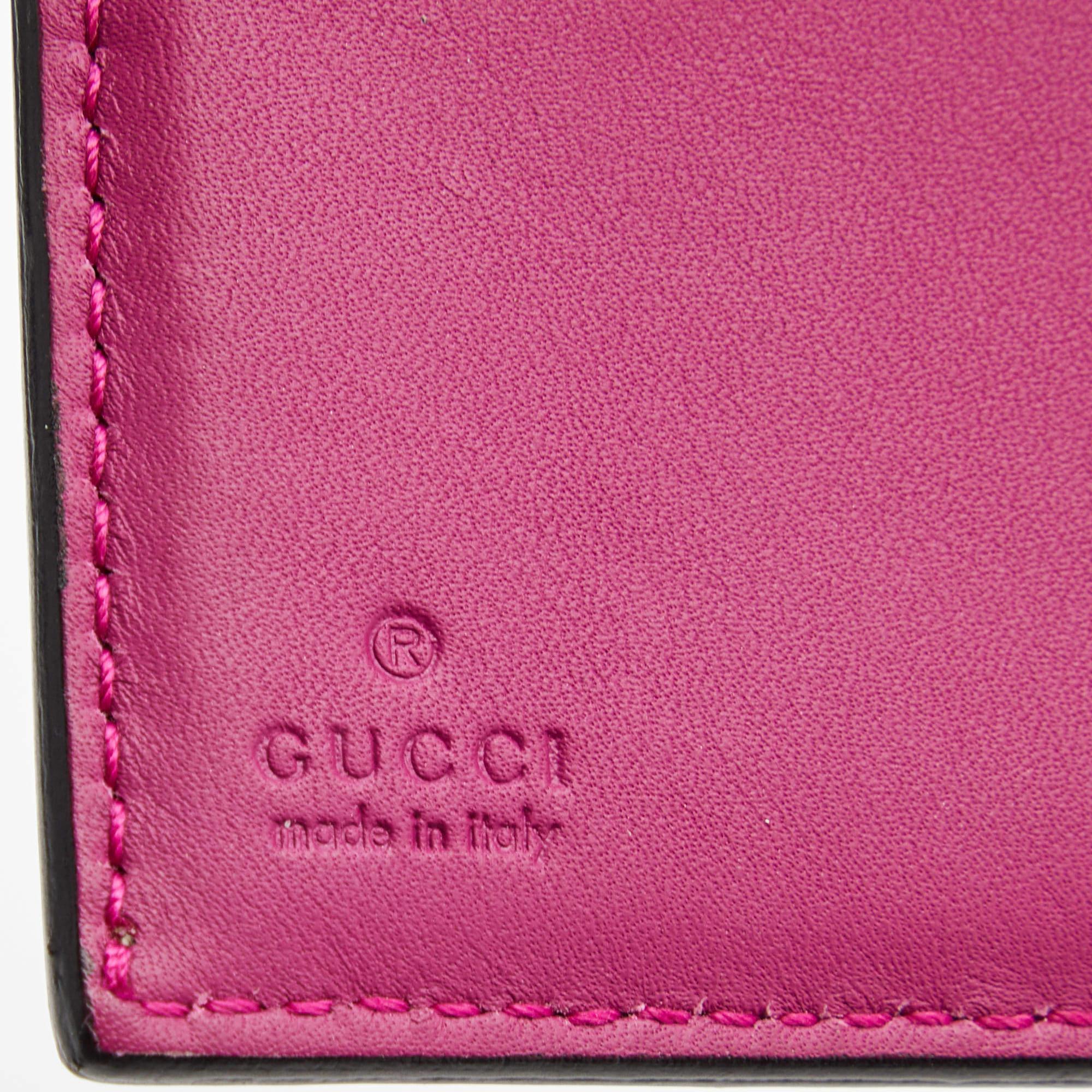 Gucci GG Supreme - Portefeuille à rabat français en toile et cuir rouge/beige en vente 4