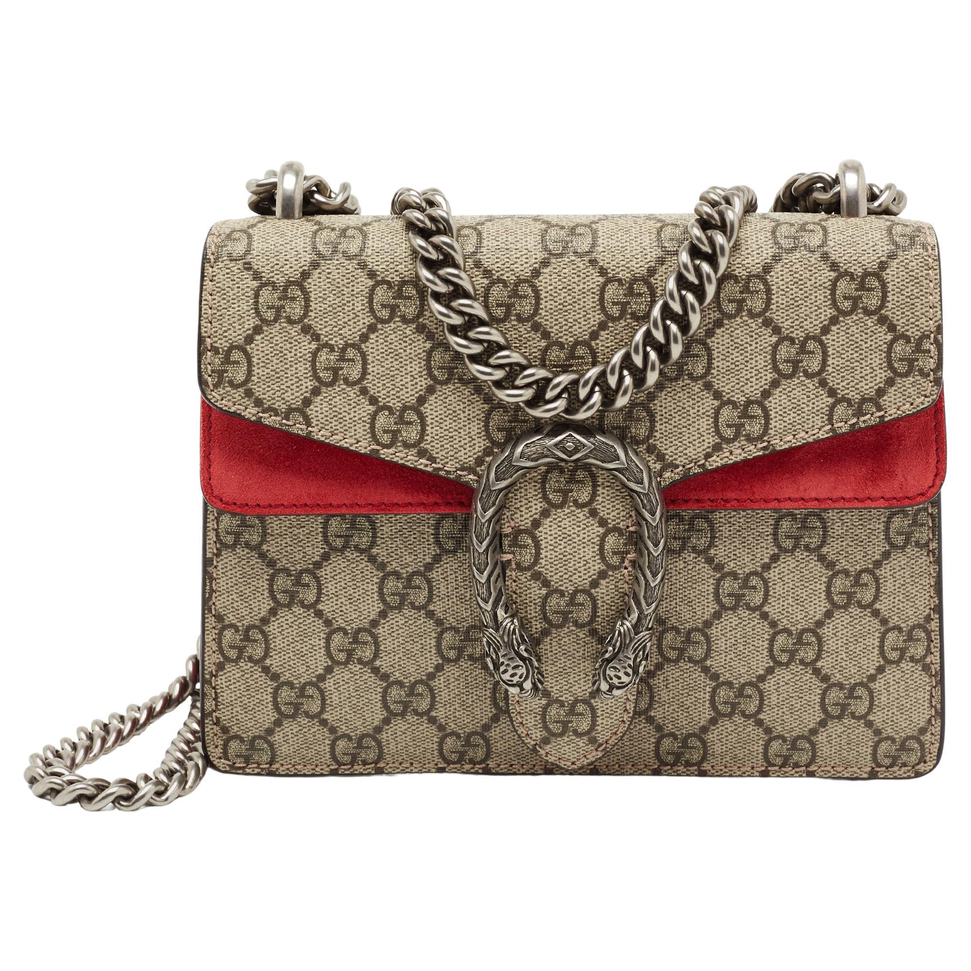 Gucci Dionysus Shoulder Bag GG Supreme Small Beige/Red
