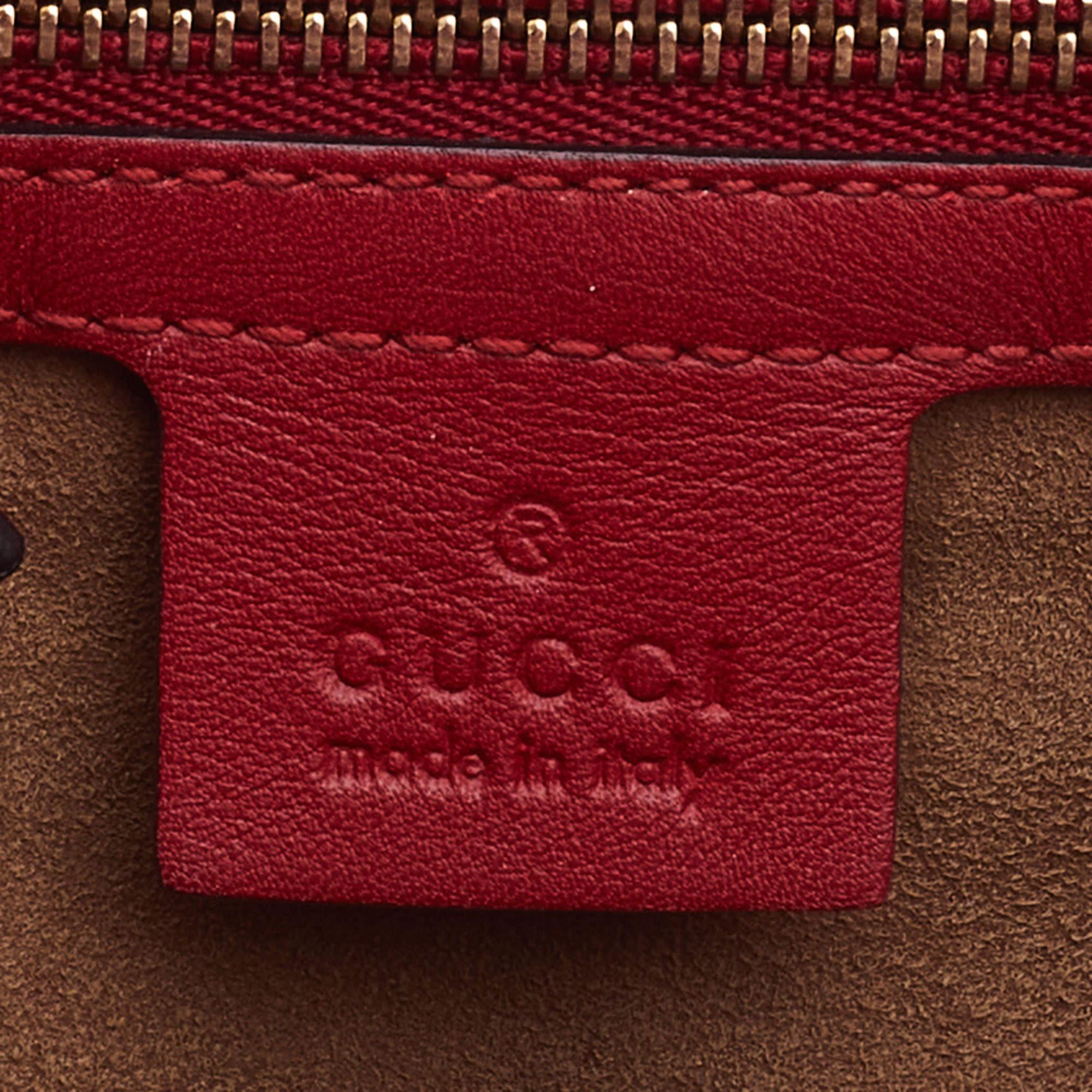 Gucci Red/Beige GG Supreme Coated Canvas Medium Padlock Shoulder Bag 6