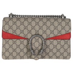 Gucci Red Beige GG Supreme Monogram Medium Dionysus Shoulder Bag