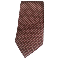 Gucci red beige vintage silk tie