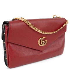 GUCCI red & black leather 2018 THIARA MEDIUM DOUBLE ENVELOPE Bag