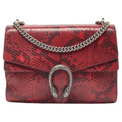 Used Gucci Red/Black Python Medium Dionysus Shoulder Bag