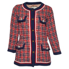 Gucci Rot-blaue Tweed-Jacke M