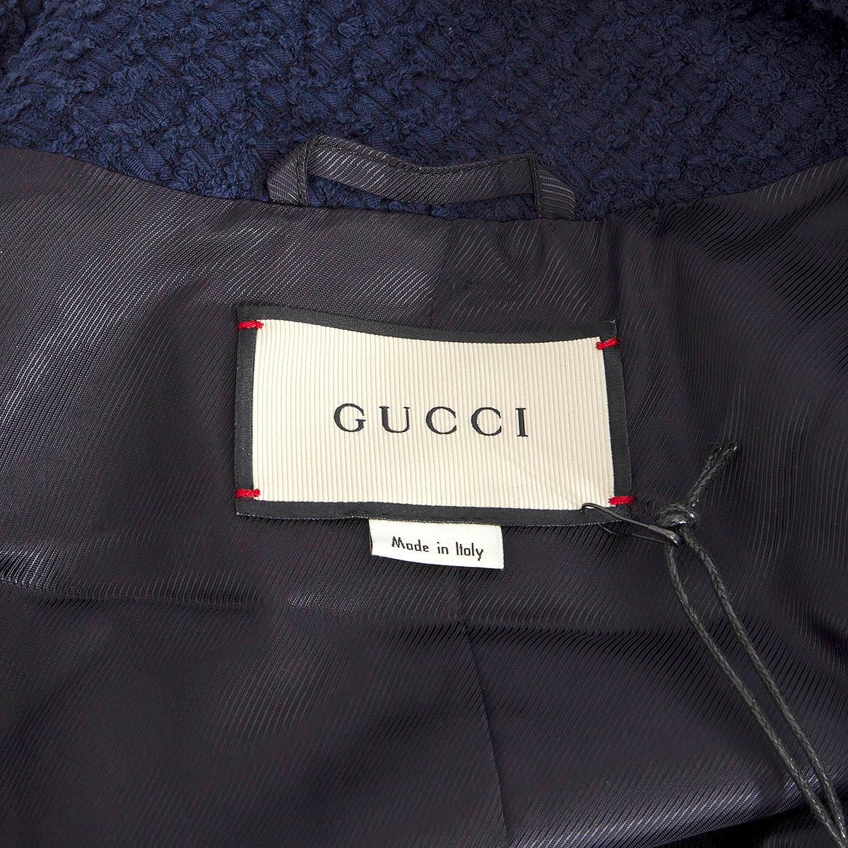GUCCI rojo azul blanco algodón 2018 CRYSTAL STRIPED BELTED BOUCLE Chaqueta 40 S en venta 3