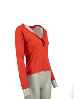 Gucci Red Bow Long Sleeves Top Size M