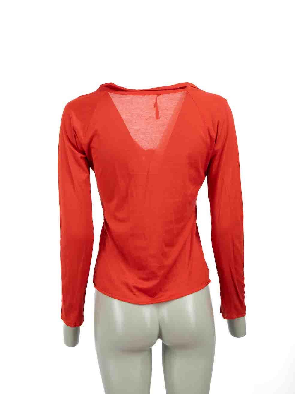 Gucci Red Bow Long Sleeves Top Size M In Excellent Condition In London, GB