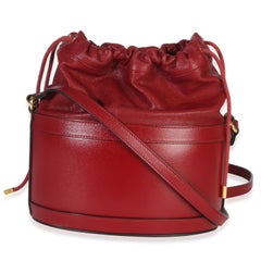 Gucci Red Calfskin Horsebit 1955 Drawstring Bucket Bag
