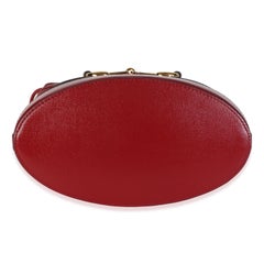 Gucci Rote Kalbsleder Horsebit 1955 Kordelzug Bucket Bag