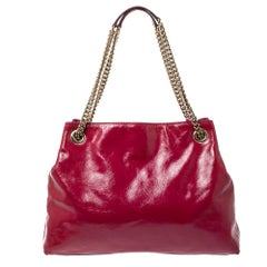 Gucci Red Cherry Patent Leather Medium Soho Chain Shoulder Bag