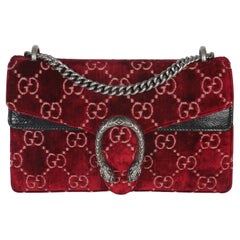 Gucci Red Cipria GG Velvet Medium Dionysus Bag