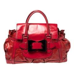 Gucci Red Coated Canvas and Leather Large Dialux Queen Tote