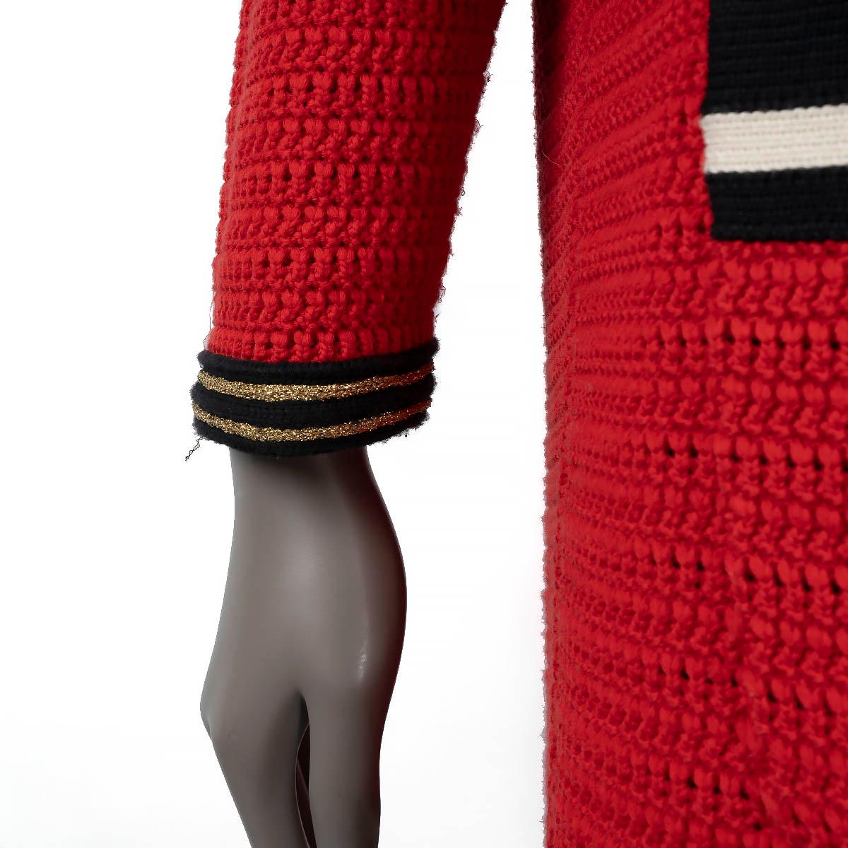 GUCCI Veste CARDIGAN rouge « Contrast TRIM CROCHET Knit », 2018 en vente 3