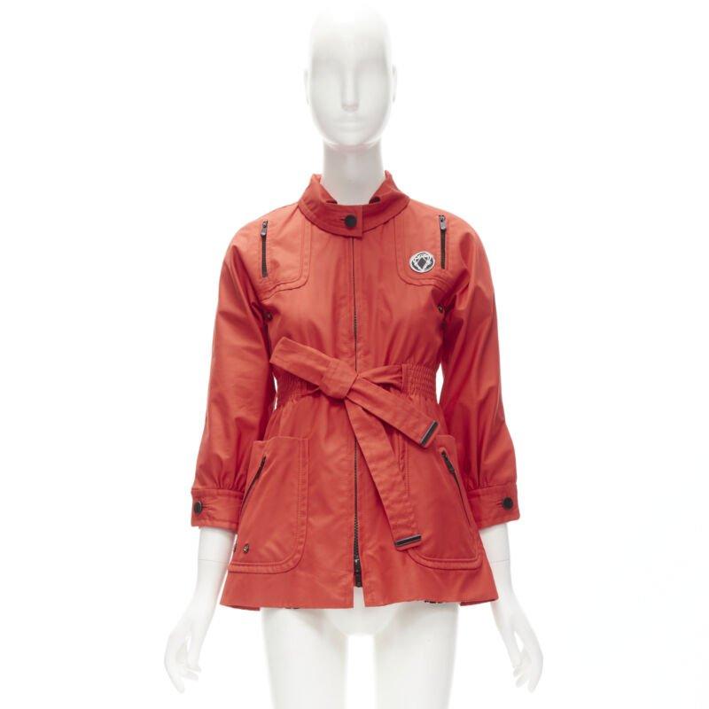 GUCCI giacca a vento in cotone rosso elasticizzata in vita IT36 S in vendita 7