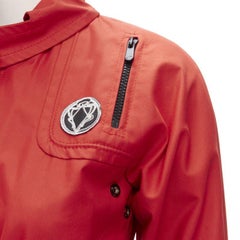 GUCCI red cotton elasticised waist belted anorak parka jacket IT36 S