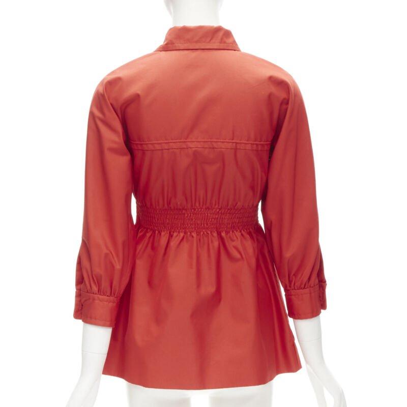 GUCCI giacca a vento in cotone rosso elasticizzata in vita IT36 S in vendita 1