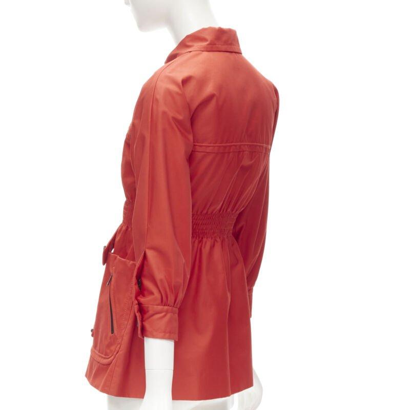 GUCCI giacca a vento in cotone rosso elasticizzata in vita IT36 S in vendita 2