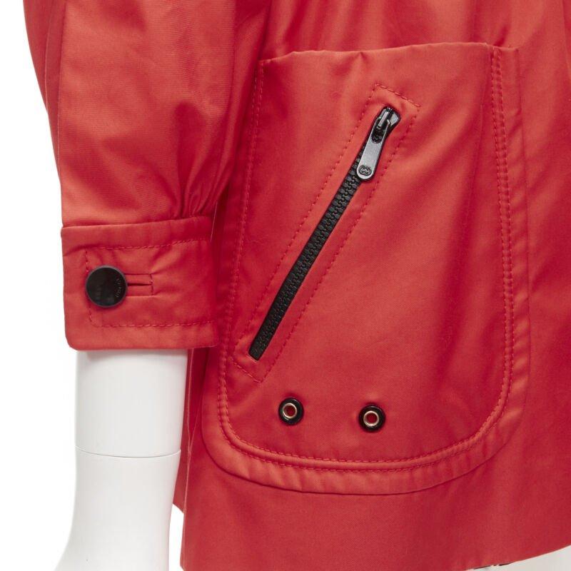 GUCCI giacca a vento in cotone rosso elasticizzata in vita IT36 S in vendita 3