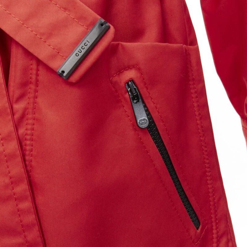 GUCCI giacca a vento in cotone rosso elasticizzata in vita IT36 S in vendita 4