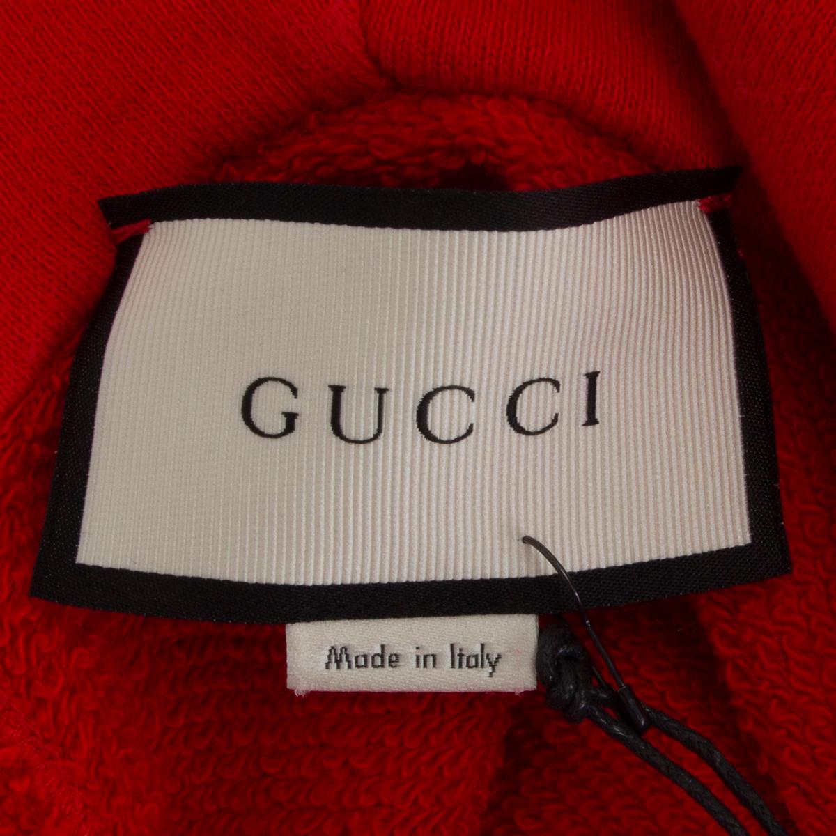 GUCCI red cotton OVERSIZED HIBISUCS FLOWER HODDIE Sweater M In Fair Condition In Zürich, CH