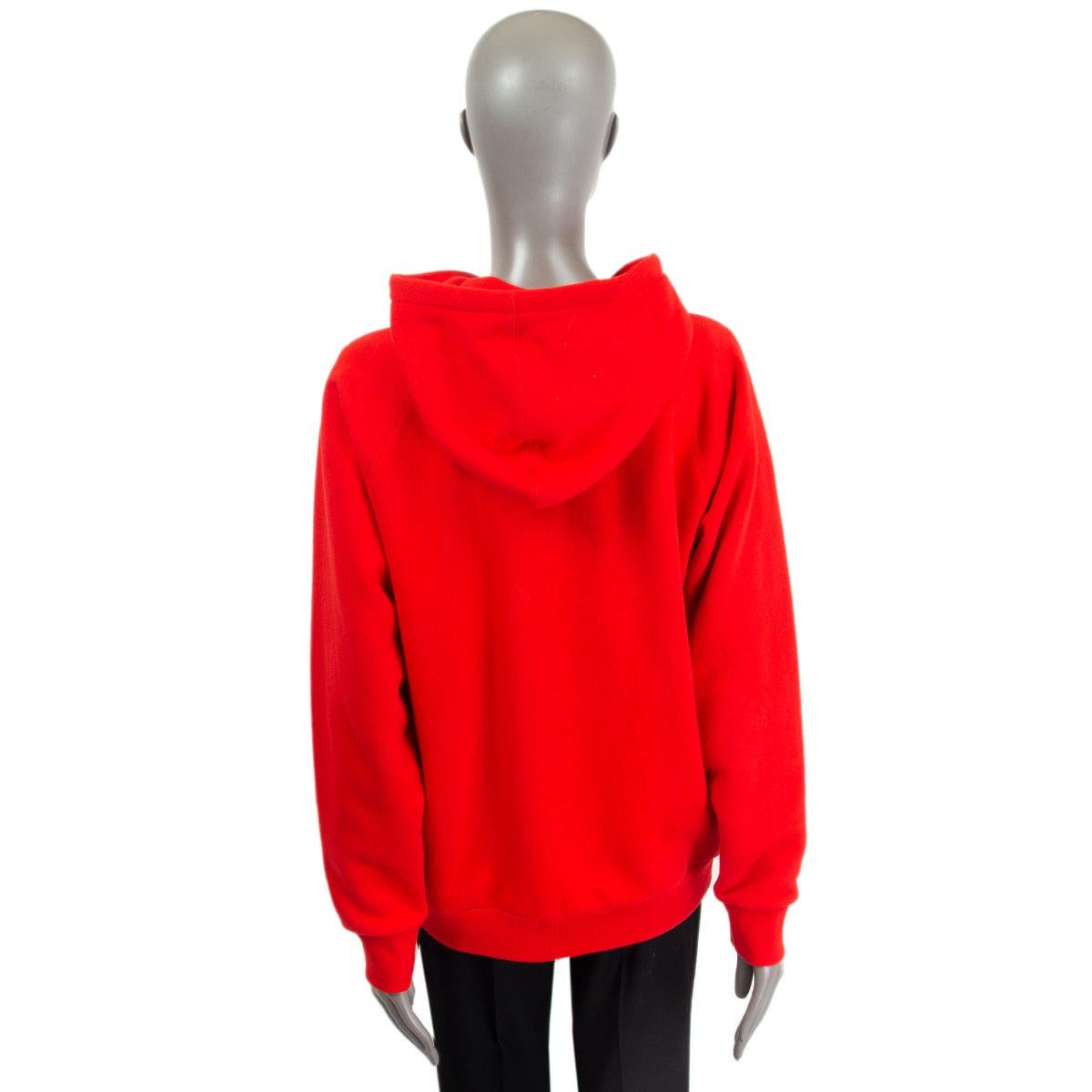 GUCCI rot Baumwolle RABBIT EMBROIDERED HOODED ZIP FRONT Strickjacke Pullover S Damen