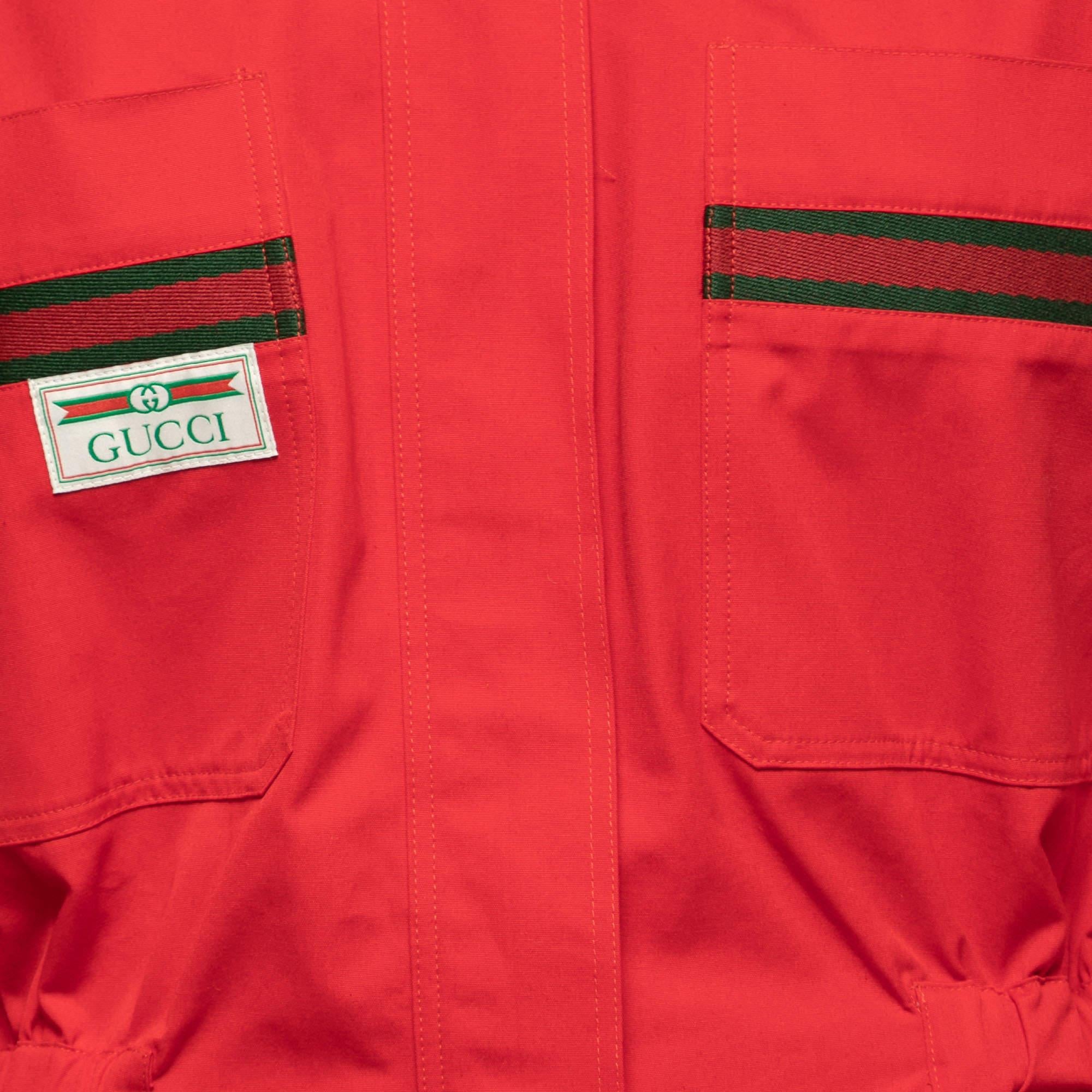 Mono Gucci rojo de algodón con detalle de rayas M Rojo en venta
